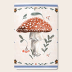 Whimsical Red Mushroom with Floral Border  Cutting Board Gallery Image 1