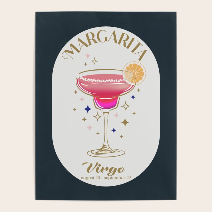 Margarita Cocktail Zodiac Sign Poster Gallery Image 4