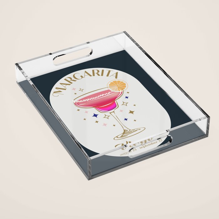 Margarita Cocktail Zodiac Sign Acrylic Tray Gallery Image 1