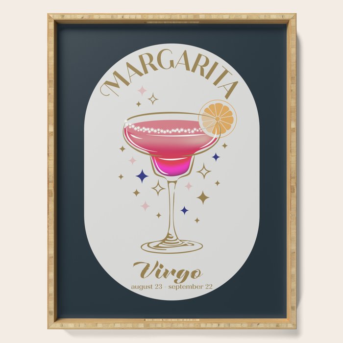 Margarita Cocktail Zodiac Sign Serving Tray Gallery Image 1