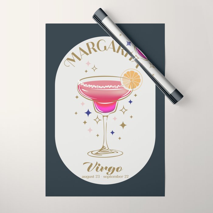 Margarita Cocktail Zodiac Sign Wrapping Paper Gallery Image 1