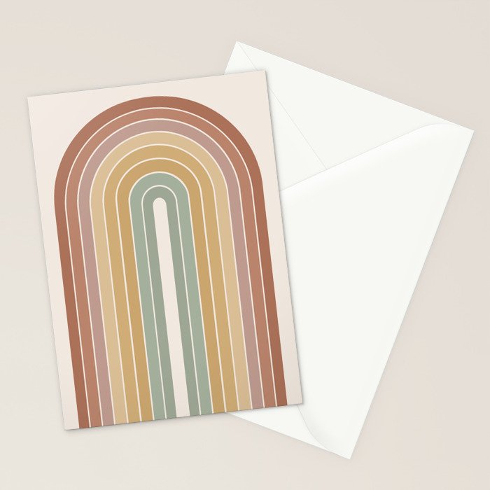 Gradient Arch XXVII Earthy Mid Century Modern Rainbow Stationery Card Gallery Image 2