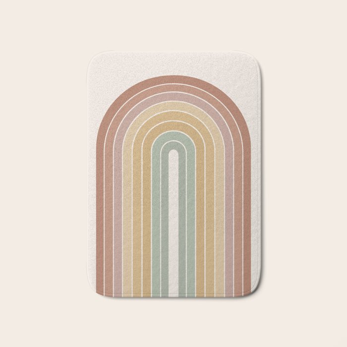 Gradient Arch XXVII Earthy Mid Century Modern Rainbow Bath Mat Gallery Image 1