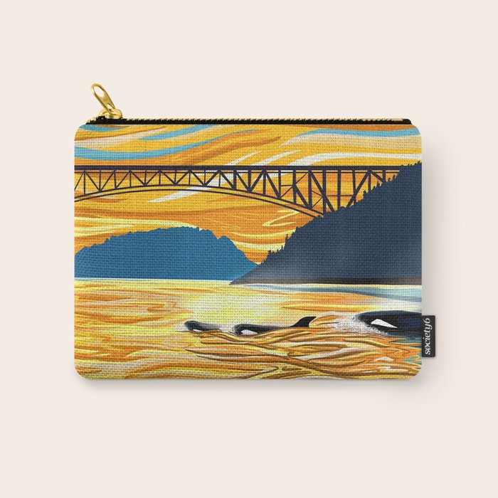 Deception Pass Orca Sunset Swim Carry All Pouch Gallery Image 1