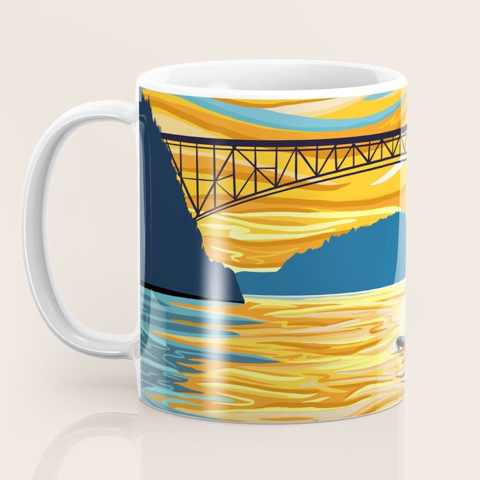 Deception Pass Orca Sunset Swim Coffee Mug Gallery Image 3