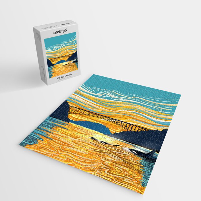 Deception Pass Orca Sunset Swim Jigsaw Puzzle Gallery Image 2