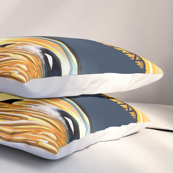 Deception Pass Orca Sunset Swim Pillow Sham Gallery Image 3