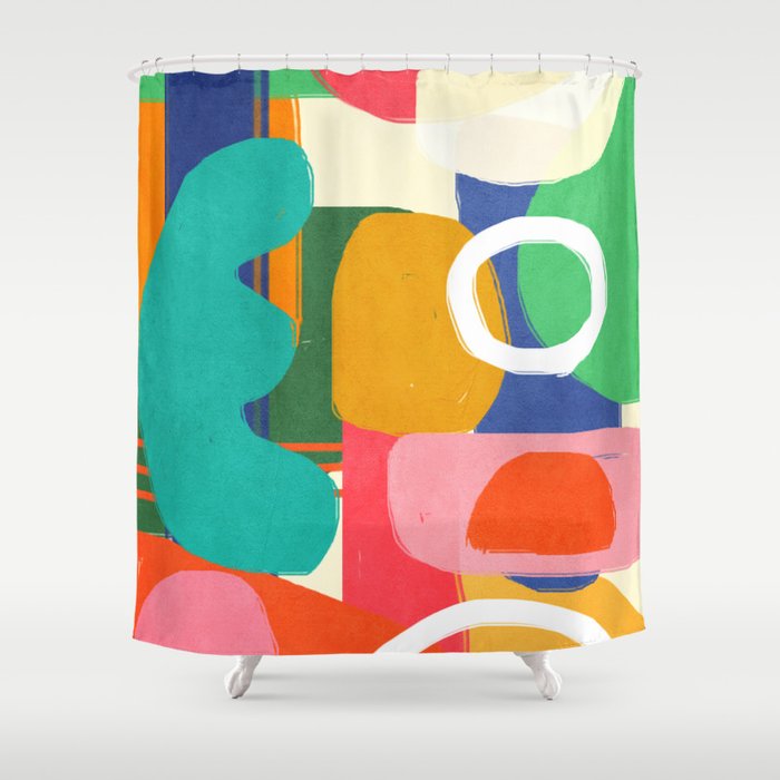 Modern Abstract Shape 02 Shower Curtain Gallery Image 1