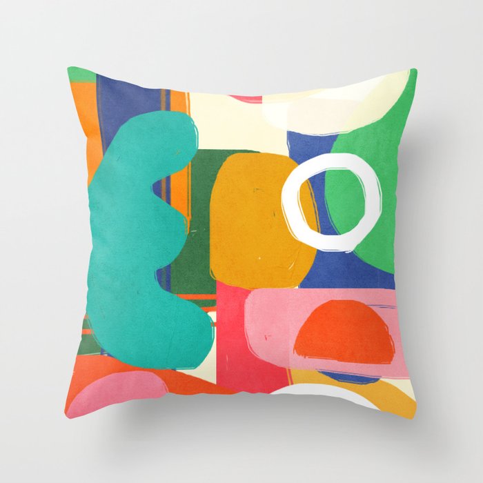 Modern Abstract Shape 02 Throw Pillow Gallery Image 1