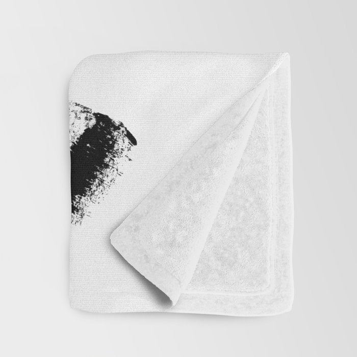 X Black & White Minimalist Abstract Mid century Ink Art Dark Brush Strokes Throw Blanket Gallery Image 3