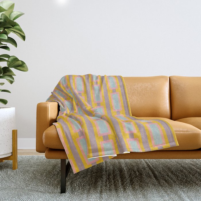 Yellow Geo Fun Throw Blanket Gallery Image 1