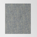 William Morris Indian Peacock Blue Pattern Throw Blanket Gallery Image 2
