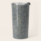 William Morris Indian Peacock Blue Pattern Travel Mug Gallery Image 2