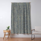 William Morris Indian Peacock Blue Pattern Window Curtain Gallery Image 5