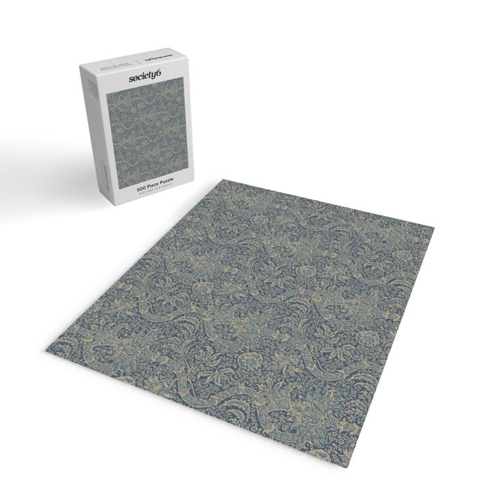 William Morris Indian Peacock Blue Pattern Jigsaw Puzzle Gallery Image 2