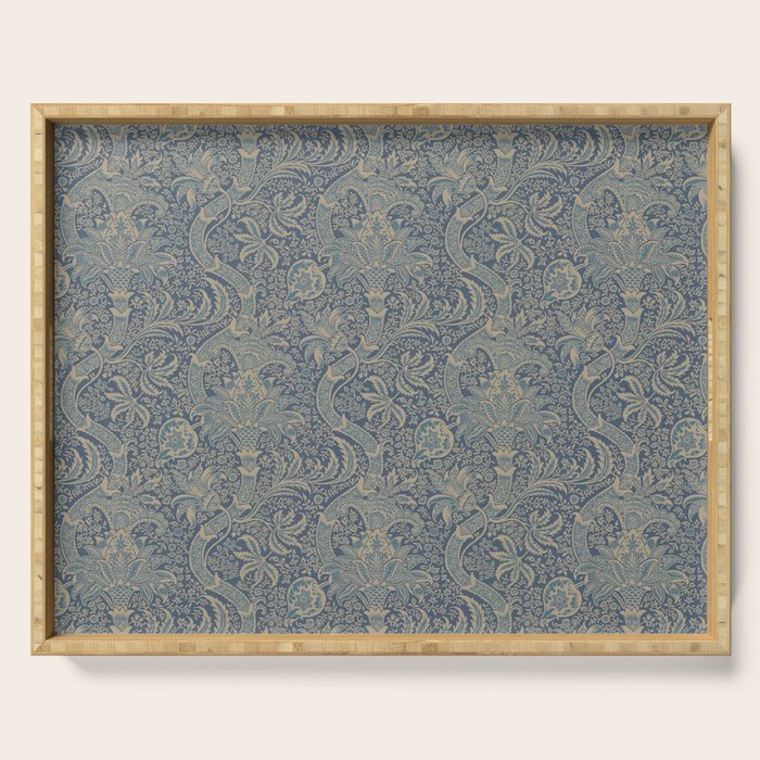 William Morris Indian Peacock Blue Pattern Serving Tray Gallery Image 1