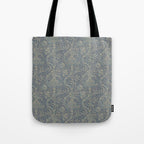 William Morris Indian Peacock Blue Pattern Tote Bag Gallery Image 1