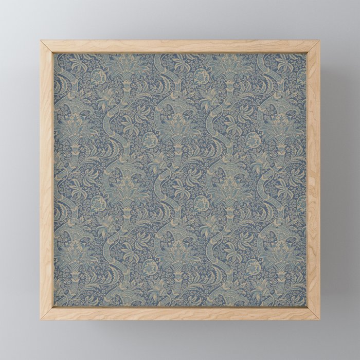William Morris Indian Peacock Blue Pattern Mini Art Print Gallery Image 1