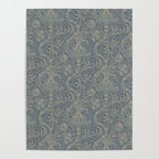 William Morris Indian Peacock Blue Pattern Poster Gallery Image 4