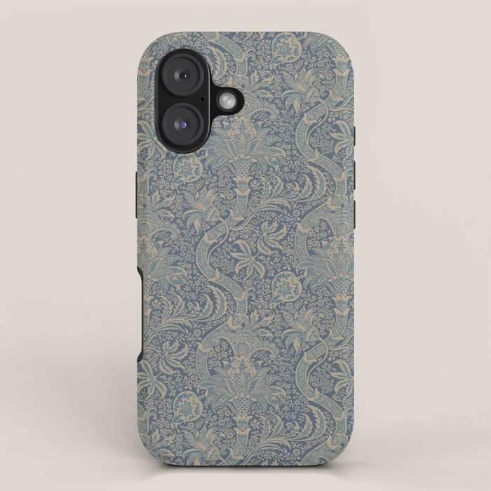 William Morris Indian Peacock Blue Pattern iPhone Case Gallery Image 1