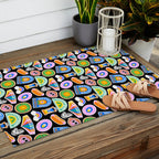 Retro cartoon label sticker pattern Outdoor Rug Gallery Image 2