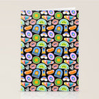 Retro cartoon label sticker pattern Stationery Card Gallery Image 2