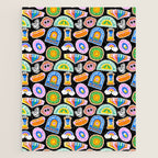 Retro cartoon label sticker pattern Jigsaw Puzzle Gallery Image 1