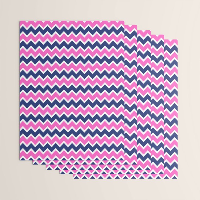 Hot Pink and Navy Blue Chevron Wrapping Paper Gallery Image 3