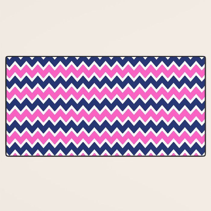 Hot Pink and Navy Blue Chevron Desk Mat Gallery Image 3