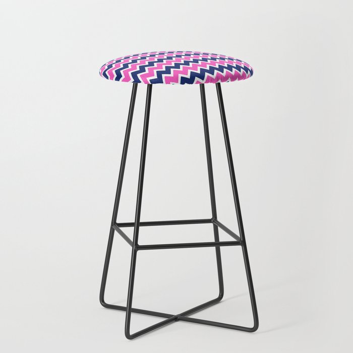 Hot Pink and Navy Blue Chevron Stool Gallery Image 1