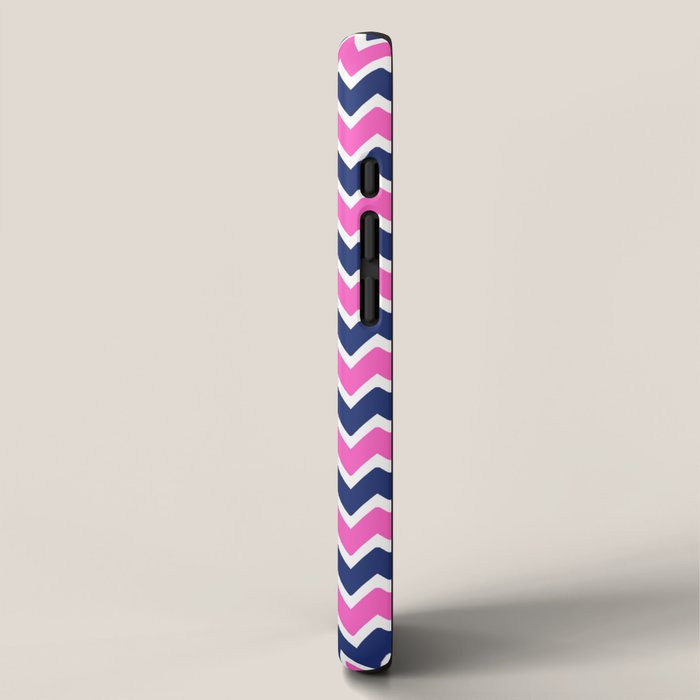 Hot Pink and Navy Blue Chevron iPhone Case Gallery Image 2