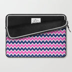 Hot Pink and Navy Blue Chevron Laptop Sleeve Gallery Image 2