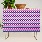 Hot Pink and Navy Blue Chevron Credenza Gallery Image 1