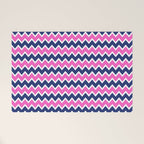 Hot Pink and Navy Blue Chevron Welcome Mat Gallery Image 1