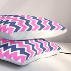Hot Pink and Navy Blue Chevron Pillow Sham Gallery Image 3