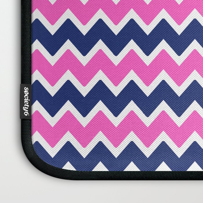 Hot Pink and Navy Blue Chevron Laptop Sleeve Gallery Image 3