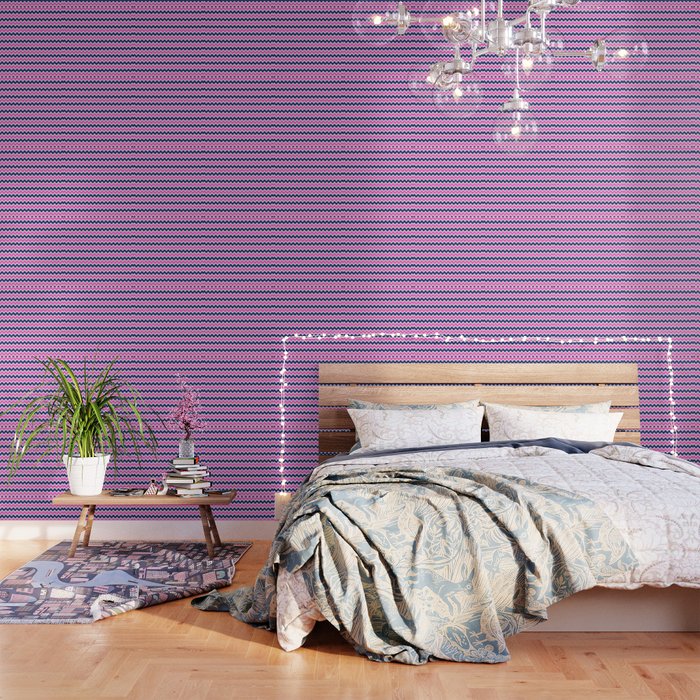 Hot Pink and Navy Blue Chevron Wallpaper Gallery Image 3