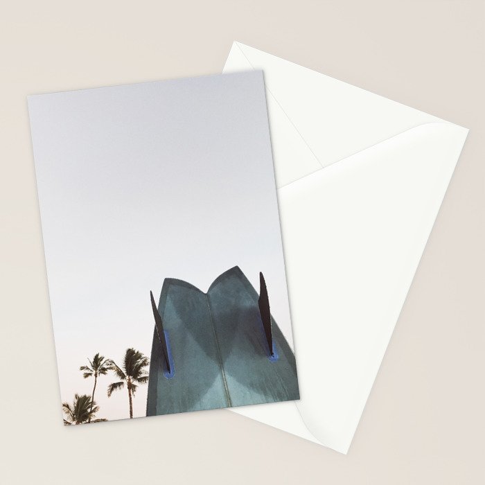 Twin Fin Surfboard Stationery Card Gallery Image 2