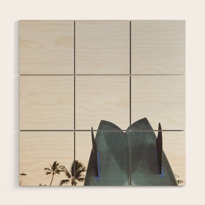 Twin Fin Surfboard Wood Wall Art Gallery Image 1