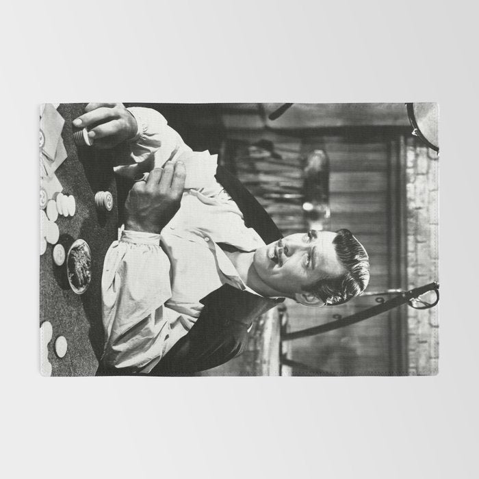 Clark Gable Playing Poker Retro Vintage Art Rug Gallery Image 2
