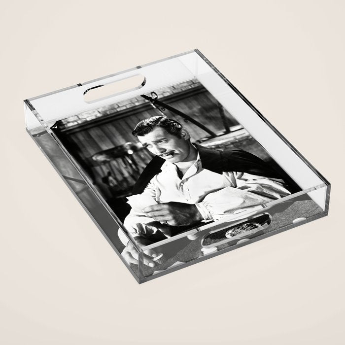 Clark Gable Playing Poker Retro Vintage Art Acrylic Tray Gallery Image 1