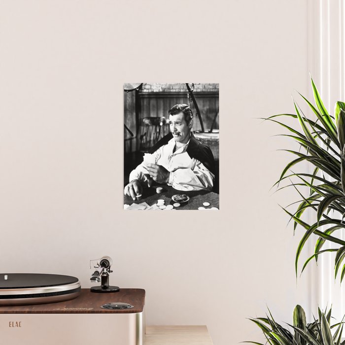 Clark Gable Playing Poker Retro Vintage Art Poster Gallery Image 2