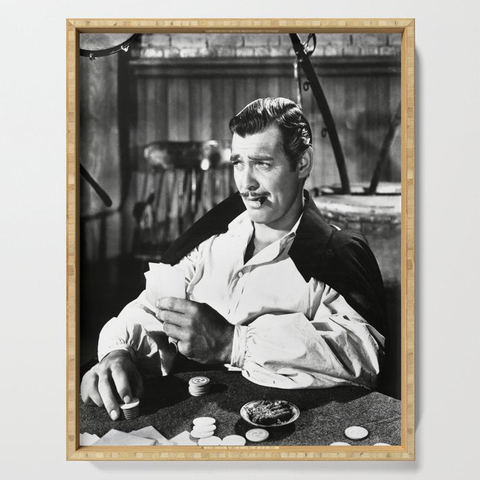 Clark Gable Playing Poker Retro Vintage Art Serving Tray Gallery Image 1
