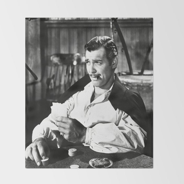Clark Gable Playing Poker Retro Vintage Art Throw Blanket Gallery Image 2