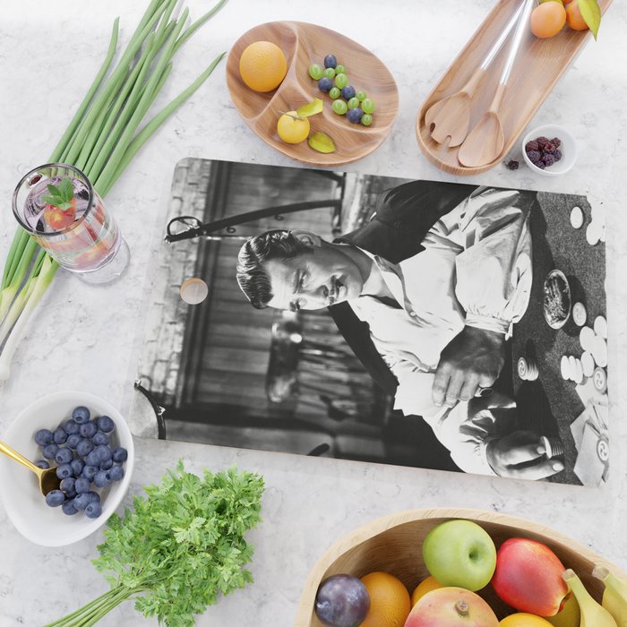 Clark Gable Playing Poker Retro Vintage Art Cutting Board Gallery Image 2