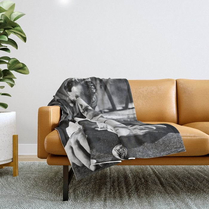 Clark Gable Playing Poker Retro Vintage Art Throw Blanket Gallery Image 1