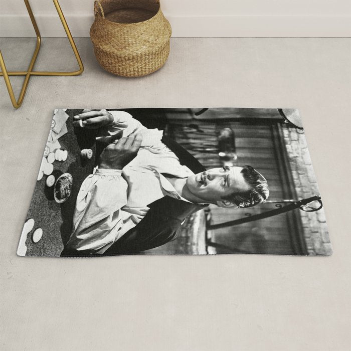 Clark Gable Playing Poker Retro Vintage Art Rug Gallery Image 1