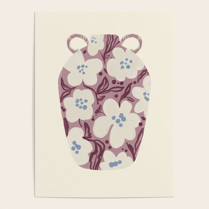 Floral Painted Folk Vase Poster Gallery Image 4