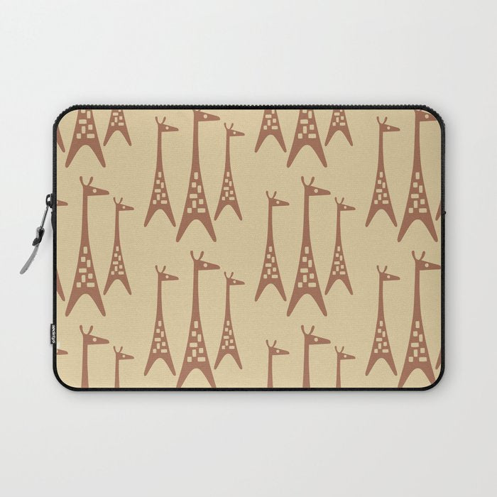 Brown and Tan Giraffe Laptop Sleeve Gallery Image 1