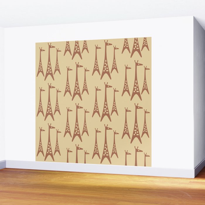 Brown and Tan Giraffe Wall Mural Gallery Image 2